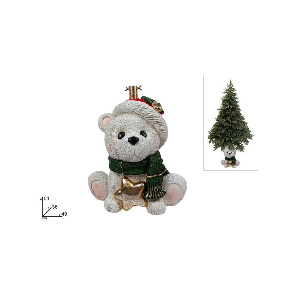 BASE ALBERO ORSETTO BIANCO CON STELLA